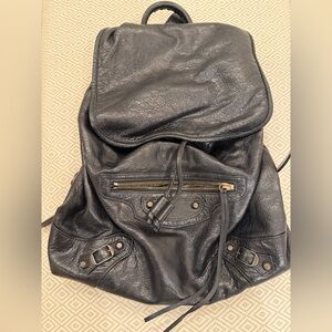 Balenciaga Classic Black Leather Backpack – Excellent Condition